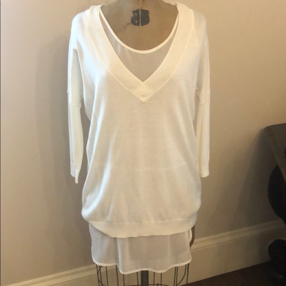 Charli London  white tunic sweater with slip